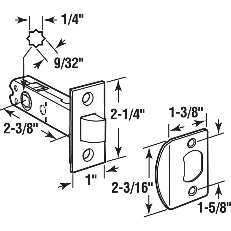 Prime-Line E 2281 Passage Door Latch, 9/32 In. and 1/4