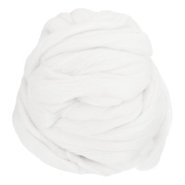 sourcing map Needle Felting Wool, 16 Oz Nature Fibre Wool Yarn Roving for Wet Felting, Handcrafts, DIY Materials (Bright White)