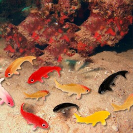 KALIONE Mini Koi Fish 20 Pcs Goldfish Figurines Miniature Tiny Carps Garden Supplies, Plastic Fish Figures Small Goldfish Miniature Carp Ornament Garden Decor