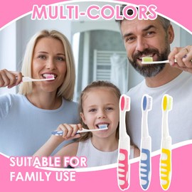 Travel Toothbrush, Portable Travel Toothbrush Set, 3Pcs Mini Toothbrushes, Medium Soft Bristle, Small Folding Tooth Brush Traveling Size Toothbrushes for Women Home Camping(Blue, Green, Pink)