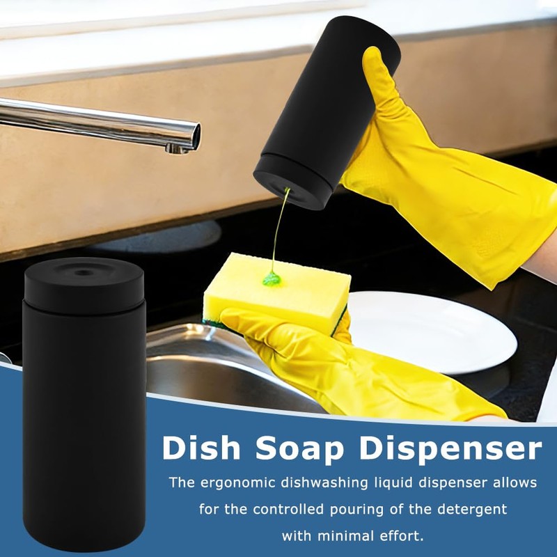 Dish Soap Dispenser, Silicone Squeeze Bottle for Dishwashing Liquid, 8.5