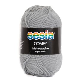 Sesia Comfy Sock Yarn - Col 665 (Grey) 65% Merino Extrafine Superwash, 35% Polyamide 10% Cashmere 50 g 200 m