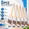 5-Piece Angled Paint Brush Set – Wood Handle Polyester Trim