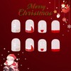 Vokupoga Christmas Short Press on Nails French Tip Fake Nails