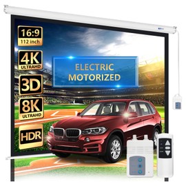 LopBast Screen 100" Motorized Projector Screen - Indoor and Outdoor Movies Screen 100 inch Electric 16:9