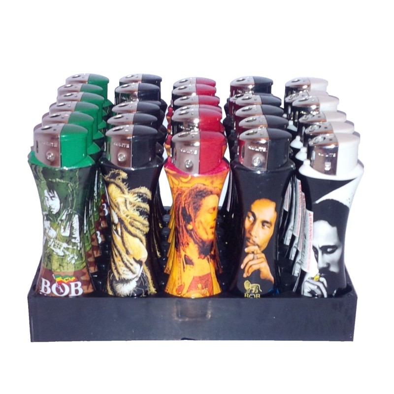 25 x BOB MARLEY CURVE LIGHTER different design Refillable Random