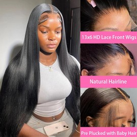 Karlami 13x6 Lace Front Wigs Human Hair 20 Inch Straight HD Lace Front Wigs Human Hair 150% Density 13x6 Frontal Wigs Human Hair Pre Plucked for Women Gluless Wigs with Baby Hair