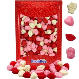 Valentine's Mello Cremes Gummi Hearts, Lips, Candy Sweet Confection Candies, Traditional Old Fashioned, Vegan, Gluten-Free (1 Pound)