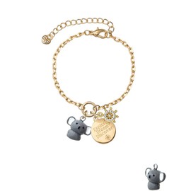Delight Jewelry Resin Koala Bear Goldtone Discover Dream Explore Zoey Charm Bracelet, 6.5+2" Extender