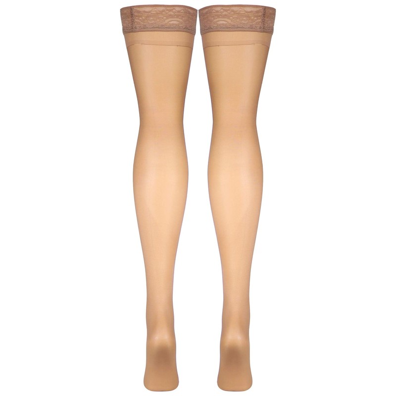 Truform Sheer Compression Stockings, 8-15 mmHg, Women's Thigh High Length,
