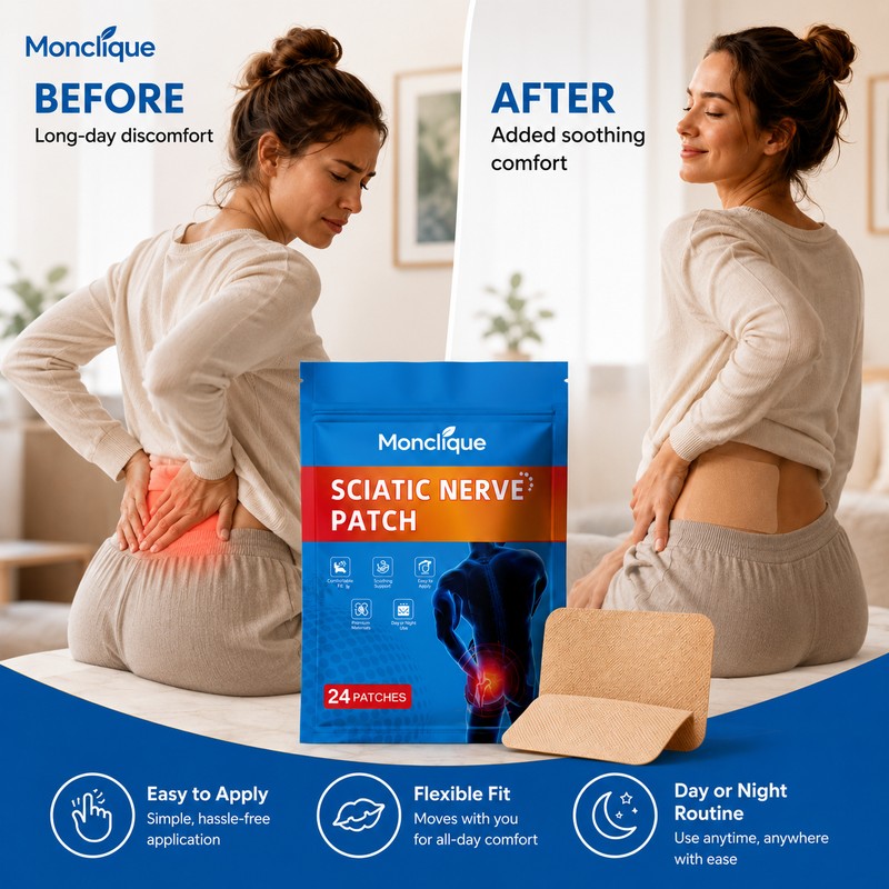 Hip & Lower Back Comfort Patches for Adults – Herbal-Inspired