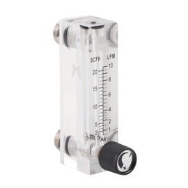 Acrylic Flowmeter, LZM6T Acrylic PMMA Gas Meter with Adjustable Plate 1~10LPM 1/4"BSP M18*1.5 for Measuring Controlling Gas