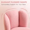 Furniliving Fluffy Armless Desk Chair, Upholstered Vanity Chair with Back,