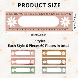 FYSUIMU 60Pcs Boho Daisy Classroom Name Plate for Back to School Desks Decor Hippie Flower Name Tag with Alphabet Number Self Adhesive Label Decals for Kindergarten Classroom Offices School Supplies