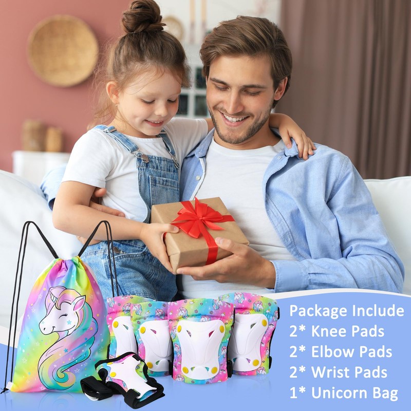 Unicorn Knee and Elbow Pads for Kids Girls 6 in