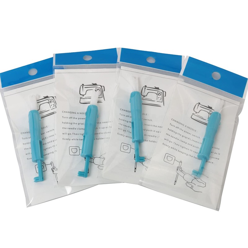LUORNG 4PCS Automatic Needle Threader Needle Threading Tool Machine Needle