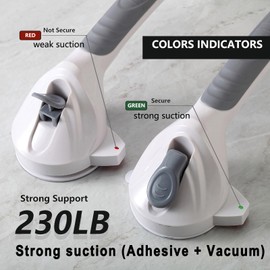 Rackickyer Grab Bars for Bathtubs and Showers, 2 Pack 15 Inch Shower Handles, Strong Suction Grab Bar for Shower, Anti-Slip Shower Grab Bars for Seniors, Bathroom Handicap Grab Bars with Indicators