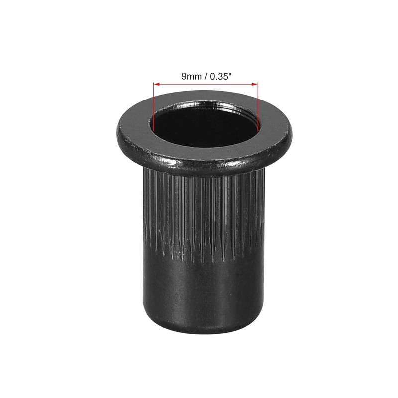TA-VIGOR 50Pcs M6 Rivet Nuts, Carbon Steel Zinc-Plated Knurled Flat