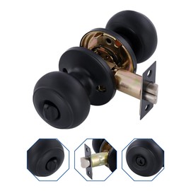 GITRANG (4 Pack) All Keyed Identical Deadbolt Door knob Single Cylinder Deadbolt Lock Combo Set, Classic Matte Black Exterior Door Knobs with Deadbolt Entrance and Front Door Lock
