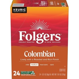 Folgers Colombian Medium Roast Coffee - Keurig K-Cup Pods - 24ct