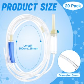 Rossesay 20 Pcs Dental Implant Irrigation Tubing 118 Inch Dental Disposable Irrigation Tubes Packaged Tubing for W&H or Compatible Sized Tubing Irrigation
