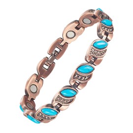 MagVIVACE Pure Copper Bracelet for Women, Magnetic Jewelry with 3500 Gauss Magnet(COB-0175)