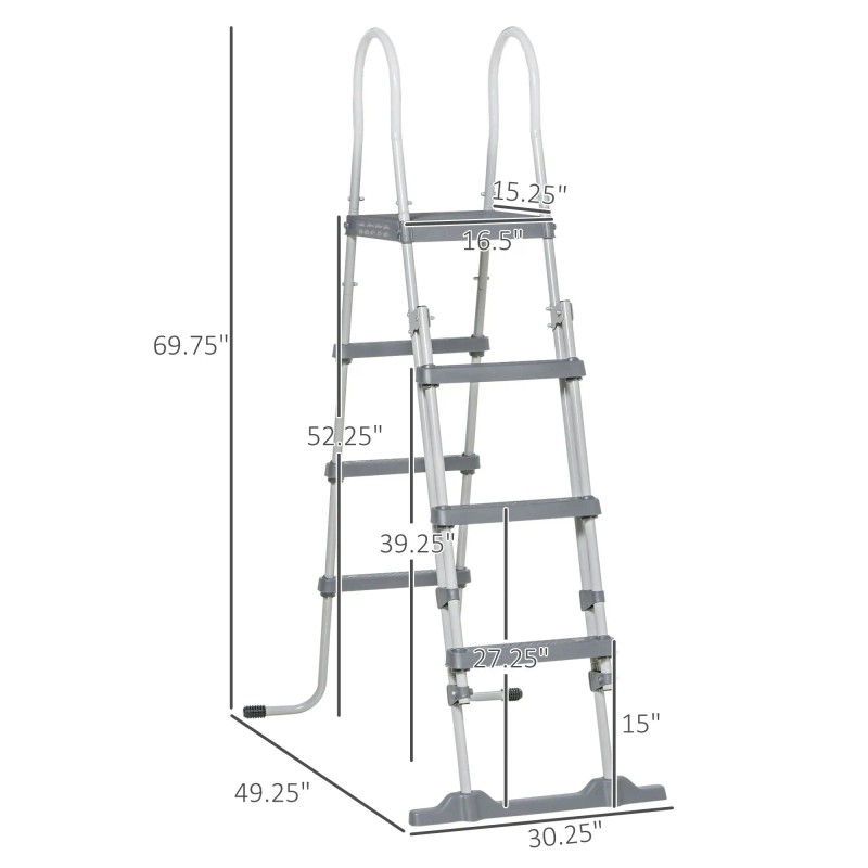 70\" Above Ground Swimming Pool Ladder with 48\" a Frame