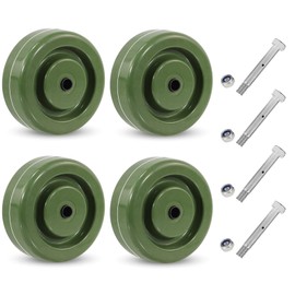 NINOSO High Temperature Caster Wheels, 4" x 1.5" Heavy Duty Industrial Wheels, 5/16" Bore Epoxy Resin Oven Rack Casters Wheel, Set of 4 Replacement Wheels for Industrial (4 Wheel)
