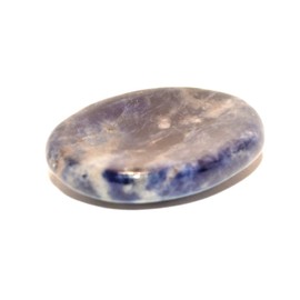 Sodolite Thumb Worry Stone with Velvet Gift Bag. 100% Natural Chakra Reiki Healing Crystal and Gemstone. Oval Thumb Worry Stone or Pocket Stone by Healing Stones & Crystals co.(Sodolite)