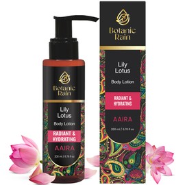 Botanic Rain Organic Body Lotion with Lily & Lotus – Deeply Nourishing, Anti-Aging Ayurveda Moisturizer for Dry, Crepey Skin – Natural, Vegan & Ayurvedic – 6.76 fl oz (Pack of 1)