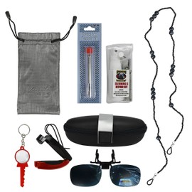 Eyeglass Care Kit - 1oz Lens Spray, Cleaning Cloth, Mini Screwdriver, Cloth Case, Zip Case, 10 Mini Screws, 2 Nosepads, 2 Grommets, Neck Band, Magnifying Glass, and Visor Clip! Assorted Colors!