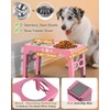 Jovrun Elevated Dog Bowls, Dog Feeder with 2 Stainless Steel