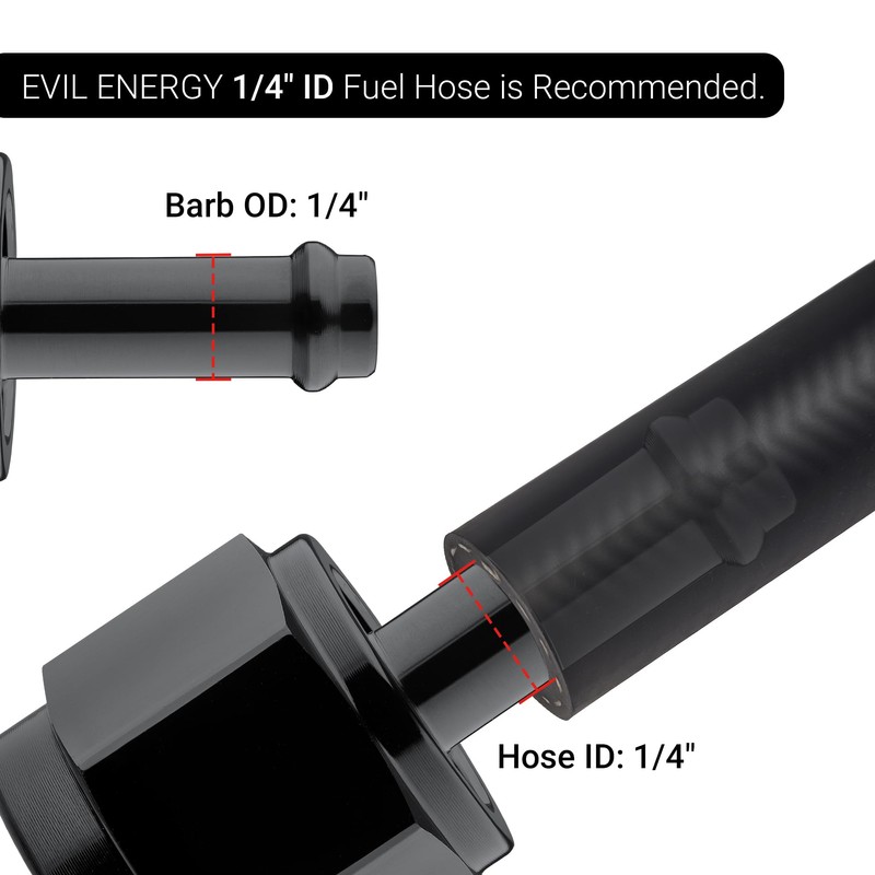 EVIL ENERGY 6AN Female to 1/4" Barb Hose Fitting Straight