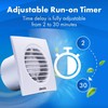 Devola 100mm Extractor Fan with Timer, 4 Inch Bathroom Fan,