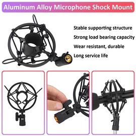 LKRXW 28-35mm Microphone Shock Mount Anti Vibration Mic Suspension Mount Aluminum Alloy Condenser Microphones Holder Clip with Metal Screw Adapter Isolation Absorber Studio
