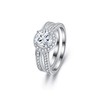 EVER FAITH Sparkly Round Cubic Zirconia Wedding Ring Beautiful Eternity