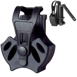 Upgrade Polymer Handcuff Case for Most Chain or Hinged Cuffs,Fits ASP, Quick Release Law Enforcement Duty Handcuff Holster, MOLLE Compatible Belt Clip,Matt Black