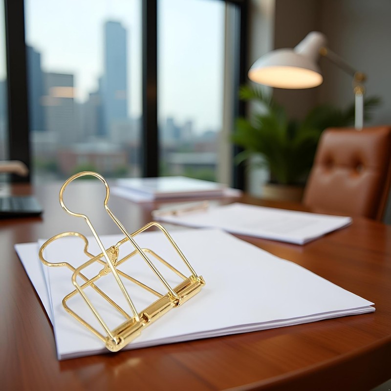 Golden Hollow Long Tail Wire Binder Clips, Paper Binder Large