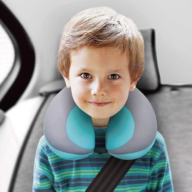 MOOB Carseat Pillow for Toddlers,Pillow for Baby Car Seat Comfortably Designed for Head, Neck, and Chin Support - Kids Neck Pillows for Travel Gifts for Toddler/Child/Kids,Yellow + Grey Blue
