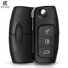 Kelay 3 Buttons Car Key Cover Flip Folding Replacement For
