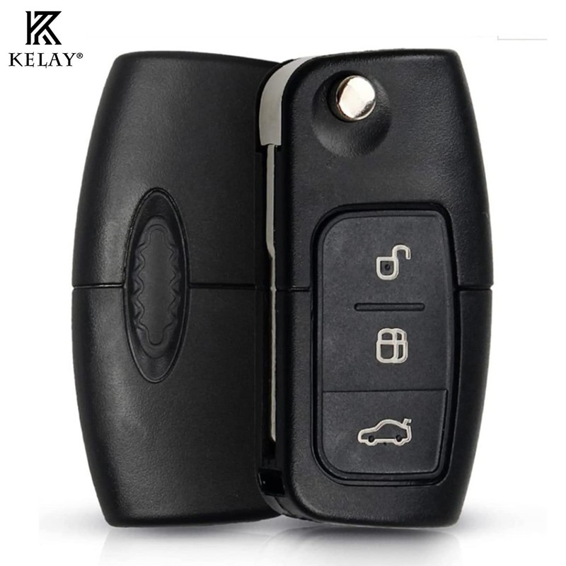 Kelay 3 Buttons Car Key Cover Flip Folding Replacement For