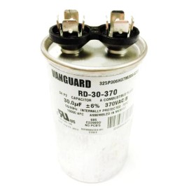 Vanguard RD-30-370 Run Capacitor, 370 Vac, 30 µF, 50-60Hz, 10,000AFC, 70°C