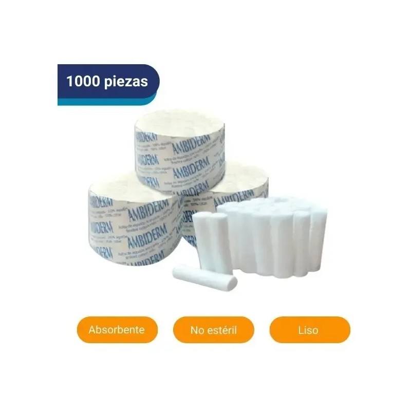 1000 Rollos De Algodón Ambiderm