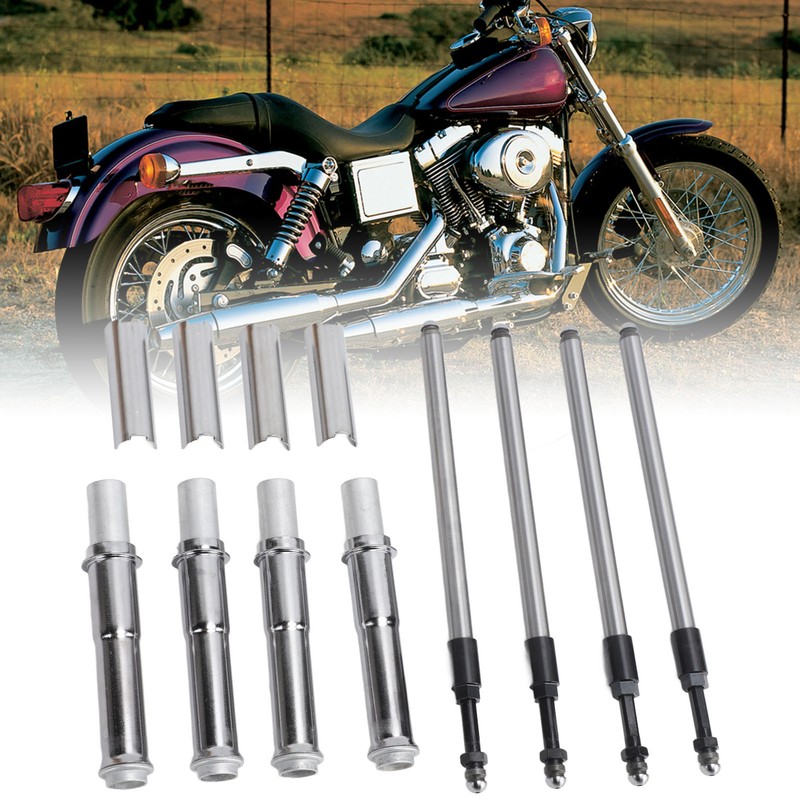 24PCS Adjustable Pushrods Cover Kit 0928 0023 Chrome Push Rod