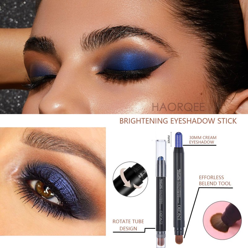 Blue Eyeshadow Stick, Glitter Eye Shadow Crayon Pen Eyeshadow Pencil
