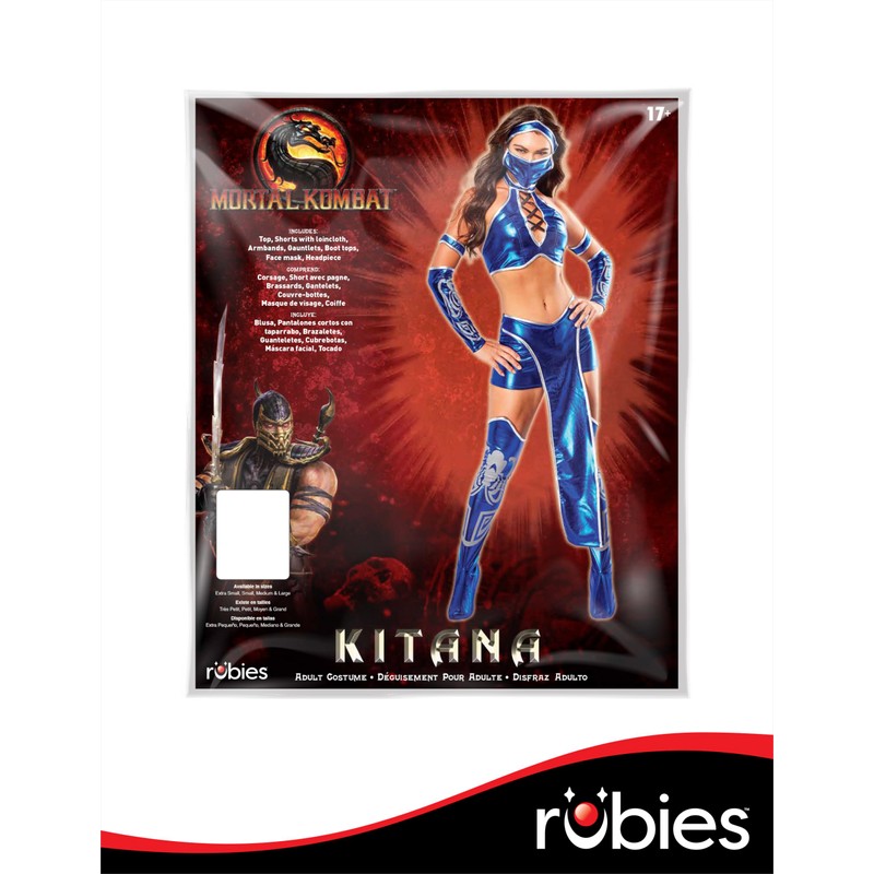 Secret Wishes Womens Kitana Mortal Kombat Costume, Blue, Medium