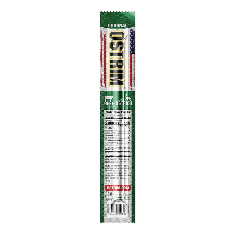 Ostrim (1.5oz) Beef & Ostrich High Protein Snack Stick, (Original