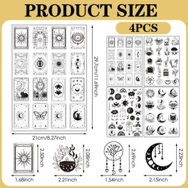 85 Pcs Water Soluble Embroidery Papers, Moon and Sun Theme Stick and Stitch Embroidery Papers Wash Away Wash Away Pre-Printed Sun Pattern Transfers, Customized Gift for Hand Sewing Lover Beginners
