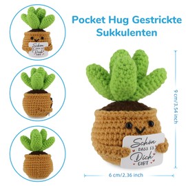 WenmthG Thank You Gifts Positive Succulent Lucky Charm, Knitted Succulent Gifts for Friends, Colleagues and Family, Positive Potato German Replacement