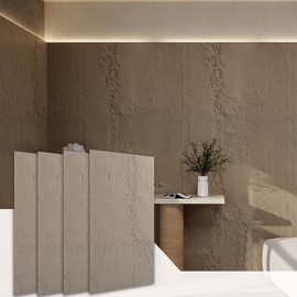 Eazart Modern 3D Wall Panels - Cement Texture, Waterproof PU Wainscoting for Interior Wall Decor - 4 Pack, 47.24 x 23.62 inches, Cement Color